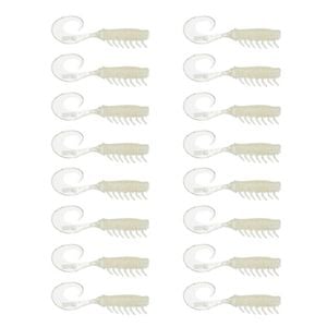 2x 8PK 2.5In Rapala Crush City Soft Plastic Curly Tail Lures - Pearl White