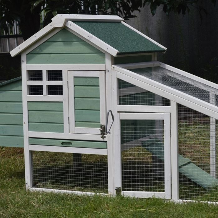 Yes4pets Green Small Chicken Coop With Nesting Box For 2 Chickens / Rabbit Hutch