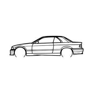Ignite Laser BMW E36 Convertable Silhouette Metal Wall Art Rustic Metal 23.6inch/60cm