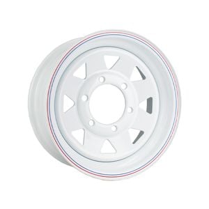 Sunrise Trailer 14" Sunraysia Steel Rim - Landcruiser 6 Stud, White Powder Coated - Wr6lc14p