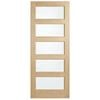 Corinthian Blonde Oak Translucent Glass Entrance Door AWO5G - 920mm x 2040mm x 40mm