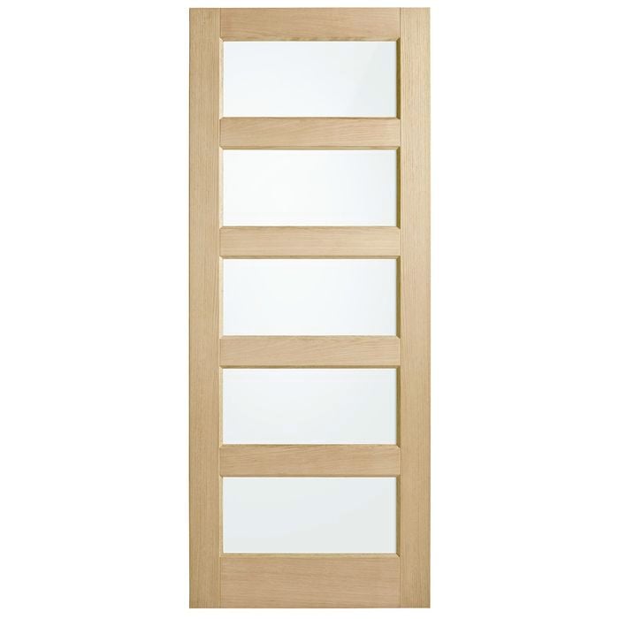 Corinthian Blonde Oak Translucent Glass Entrance Door AWO5G - 920mm x 2040mm x 40mm