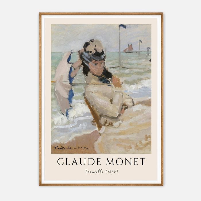 Galrie Claude Monet's Trouville Art Print Classic Impressionist Beach Scene Home Decor, Wood Frame, A2 42 x 60cm (16 x 24inch)