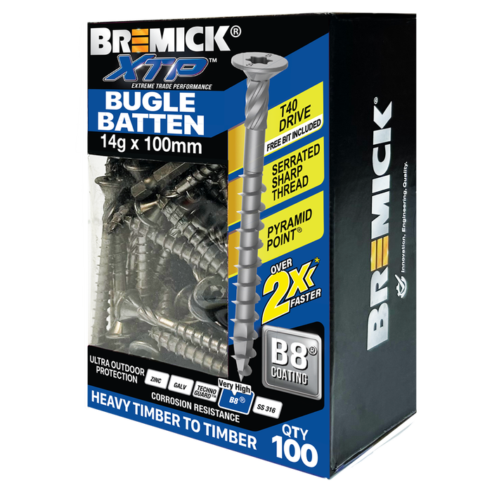 Bremick XTP 14g x 100mm T40 B8 Bugle Batten - 100 Pack