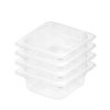 SOGA 1/6 GN Polycarbonate Food Pan 65mm Clear 4 Pack