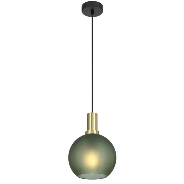 Telbix Patino Modern Pendant Hanging Lamp Light Glass Metal Green Matte