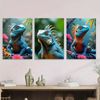 3pcs Vibrant Blue Iguana Triptych Nature Scene Print 100% Australian Made 3 x 40x60cm (Metal Print)