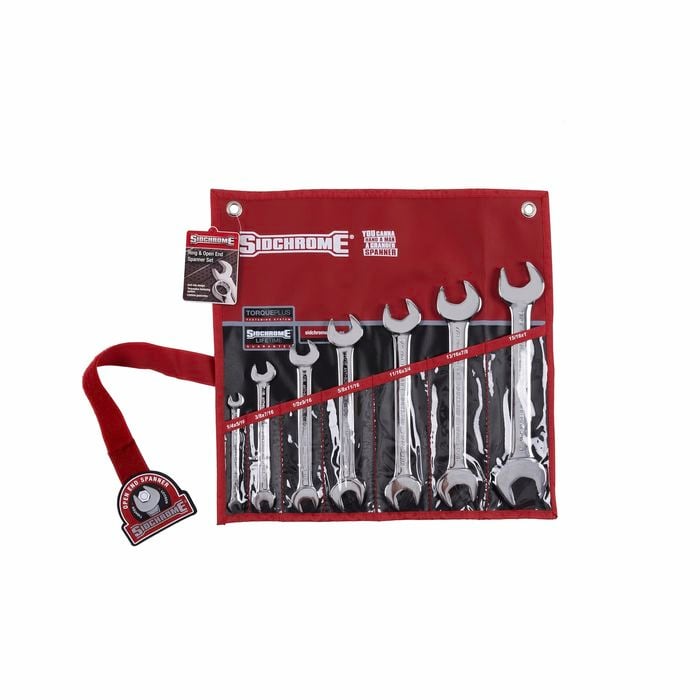 Sidchrome 7 Piece AF Open End Spanner Set