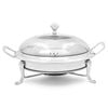 SOGA Stainless Steel Round Buffet Chafing Dish with Glass Top Lid