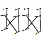 2PK Hercules Double Tier Double Braced Keyboard Stand w/ Vertical Support