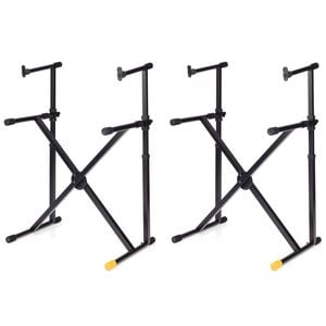 2PK Hercules Double Tier Double Braced Keyboard Stand w/ Vertical Support
