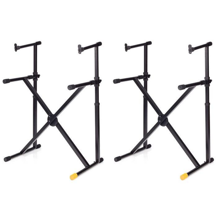 2PK Hercules Double Tier Double Braced Keyboard Stand w/ Vertical Support