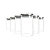 Argon Tableware Glass Storage Jars with Metal Lids - Silicone Seal - 1 Litre - Pack of 6