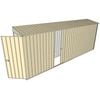 Build-a-Shed 0.8 x 5.2 x 2m Hinged Door Tunnel Shed with Single Sliding Side Door - Cream