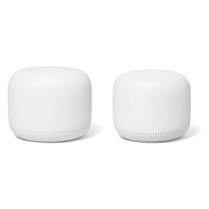 Google Nest WiFi Home Mesh Router 2 Pack GA00822 - 1 Base Unit and 1 Wifi Points Unit