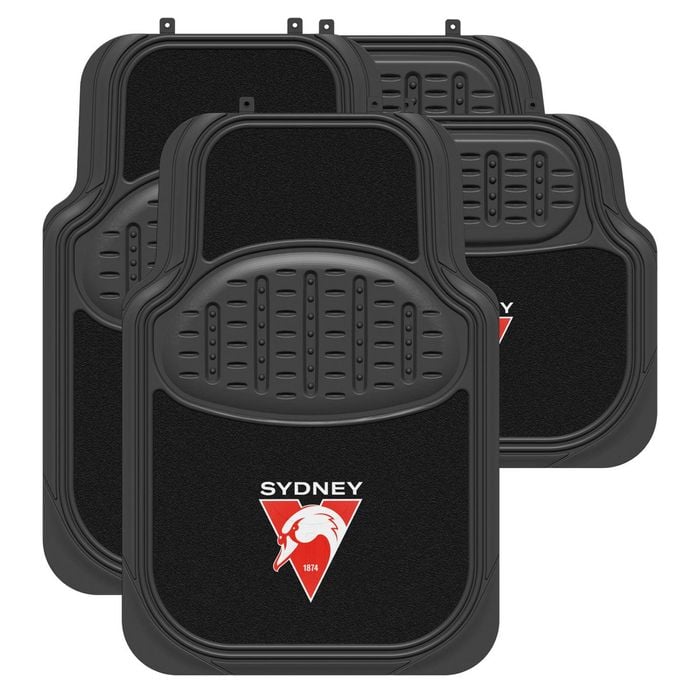 Sydney Swans Official Afl Universal Rubber Car Floor Mats Carpet