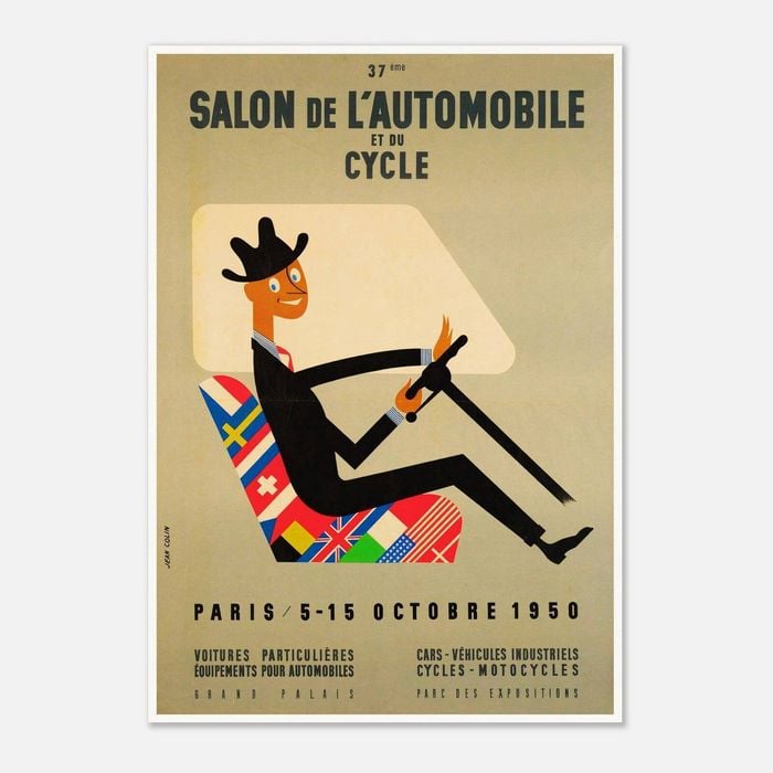 Galrie Vintage 1950s Salon de L'automobile Advertising Poster for Classic Car Lovers, Poster Only, A0 84 x 119cm (33 X 47inch)