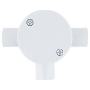 DETA 25mm PVC Conduit 3Way Round Junction Box Grey - Single Pack