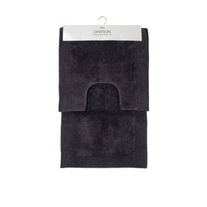J.Elliot 2000GSM 2 Pce Dawson 100% Cotton Bath Mat Set Charcoal