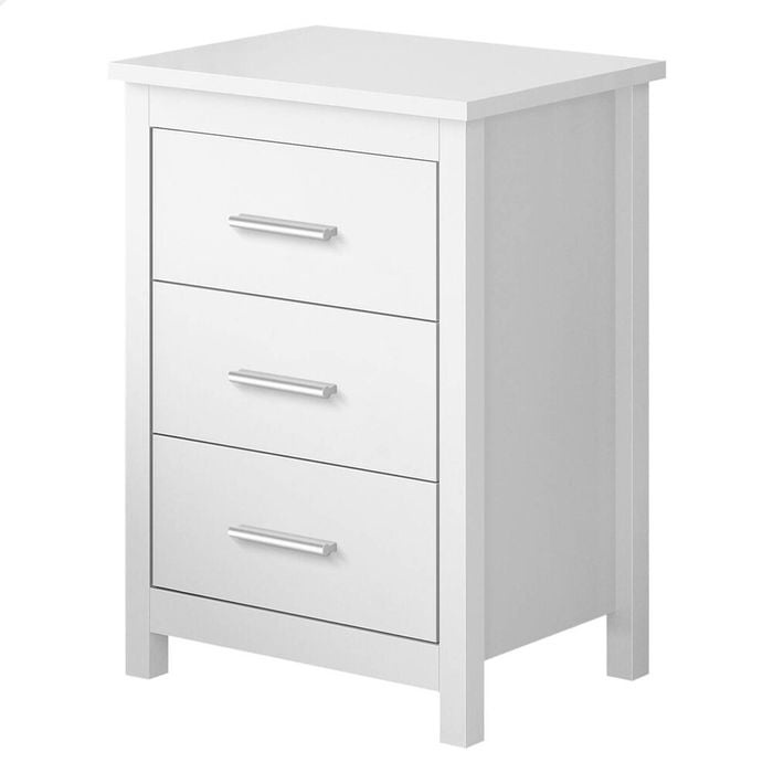 ALFORDSON Bedside Table 3 Drawers White
