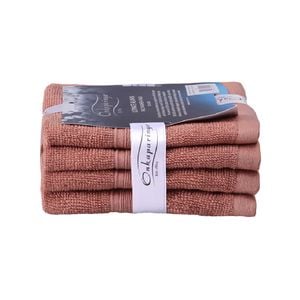 4PK Ultimate Alanya Bathroom Face Washer/Towel 550Gsm Clay