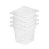 SOGA 1/6 GN Polycarbonate Food Pan 150mm Clear 4 Pack