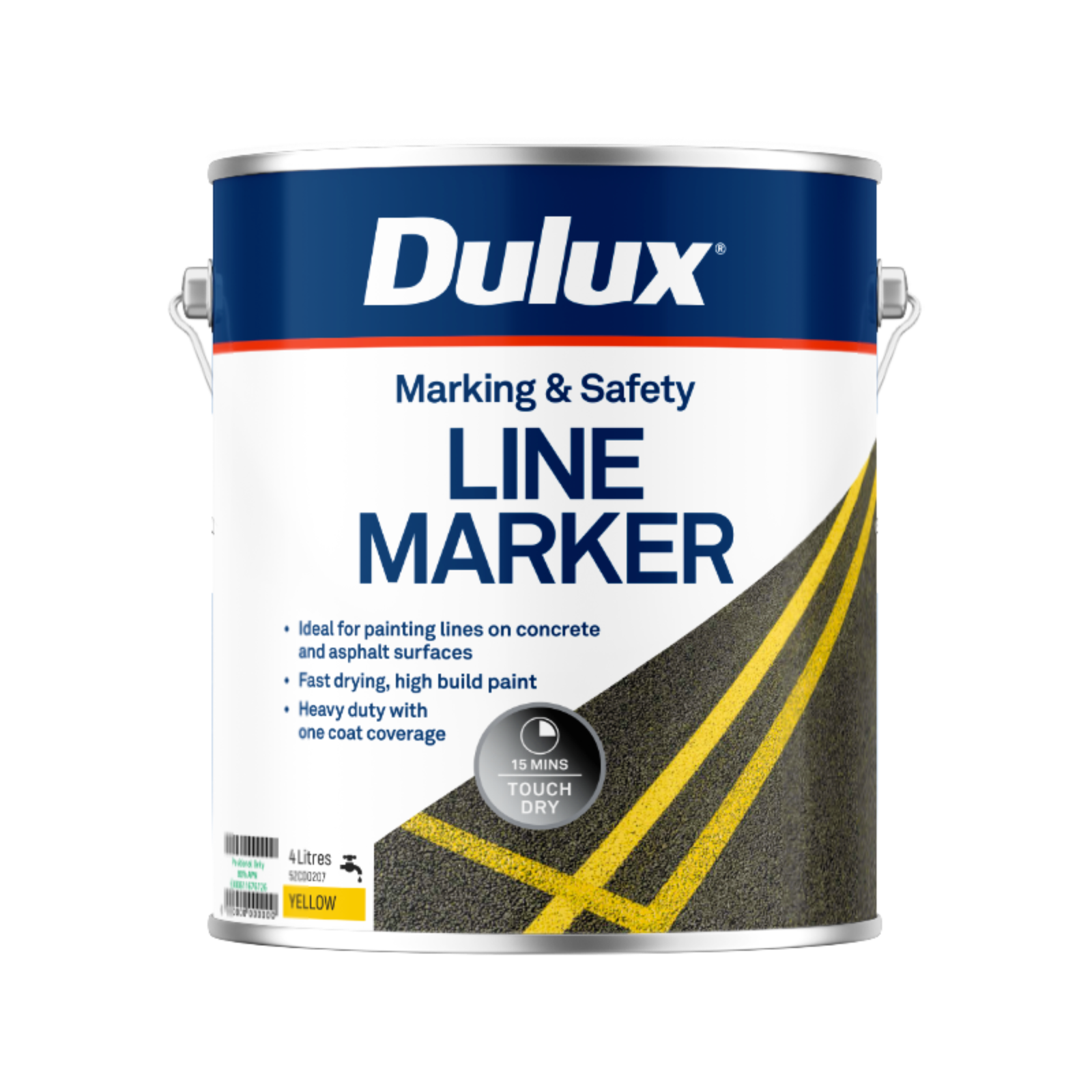 Dulux 4L Yellow Concrete And Paving Line Marker - 4L