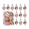 Catzon 12 Pcs Finial Drop Christmas Ornaments Shatterproof Baubles with String for Holiday-Rose Gold