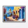 House & Flowers Oil Painting  Print 100% Australian Made 90x60cm  (Poster)