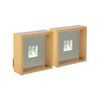 Nicola Spring 3D Deep Box Photo Frames - 6 x 6" with 2 x 2" Mount - Light Wood - Pack of 5