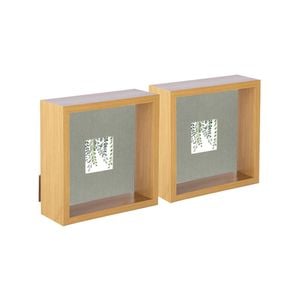 Nicola Spring 3D Deep Box Photo Frames - 6 x 6" with 2 x 2" Mount - Light Wood - Pack of 5