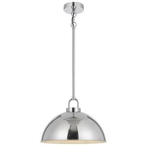 Telbix Emerson Vintage Pendant Hanging Lamp Light Metal Chrome Chrome