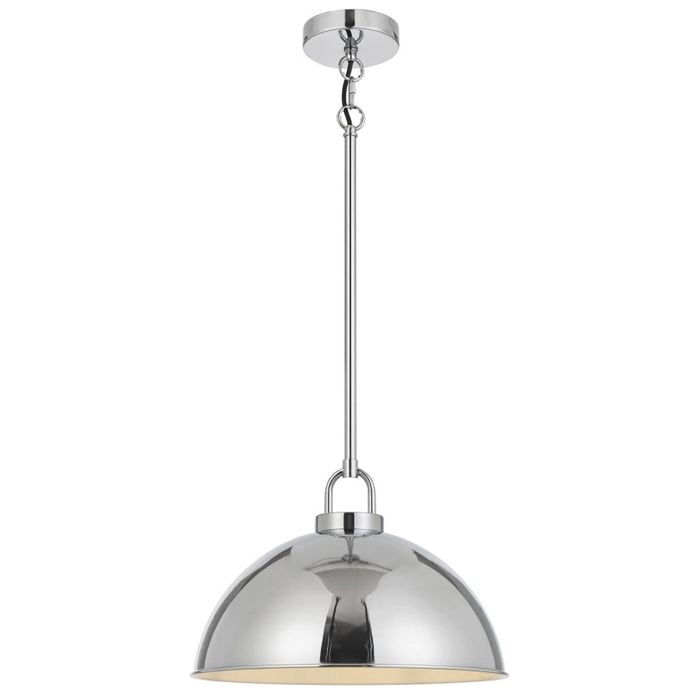 Telbix Emerson Vintage Pendant Hanging Lamp Light Metal Chrome Chrome