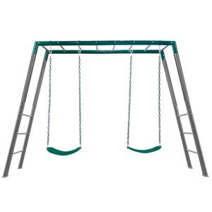 Lifespan Kids Stanley Commercial Steel 2-In-1 Swing Set And Monkey Bars
