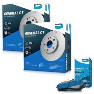 Front Bendix GCT Brake Pads + Rotors for Nissan Dualis J10 | Renault Koleos H45