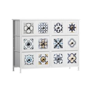 Levede 6 Drawers Patterned Cabinet White
