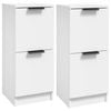 vidaXL 2x Sideboards White Composite Wood Storage Cabinet Home Organiser