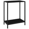 vidaXL Console Table Black 60cm Tempered Glass Accent End Side Table Furniture