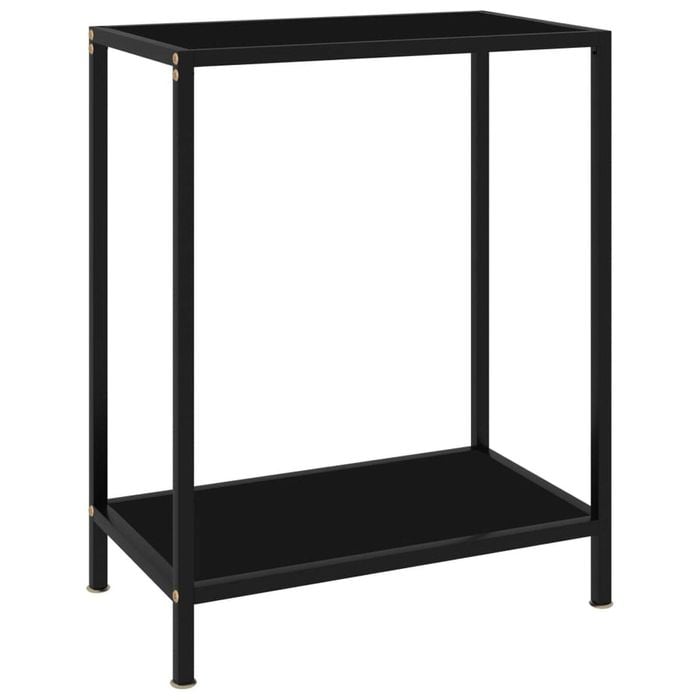 vidaXL Console Table Black 60cm Tempered Glass Accent End Side Table Furniture