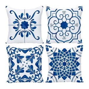 Catzon 4 Pcs Modern Throw Pillow Covers Geometric Flower Pattern for Couch