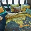 Bedding House Van Gogh Evening Twilight Ochre Cotton Sateen Quilt Cover Set Queen