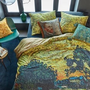 Bedding House Van Gogh Evening Twilight Ochre Cotton Sateen Quilt Cover Set Queen