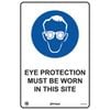Pinnacle 300 x 200mm Poly Eye Protection Must Worn On This Site Sign