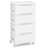 Costway 4-drawer Office Storage Cabinet Lockable Rolling Filing Cart