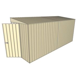 Build-a-Shed 1.5 x 4.5 x 2m Hinged Door Tunnel Shed without Side Doors - Cream