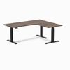 Desky L-Shape Melamine Sit Stand Desk Matte Black Frame 180x150cm Right Return