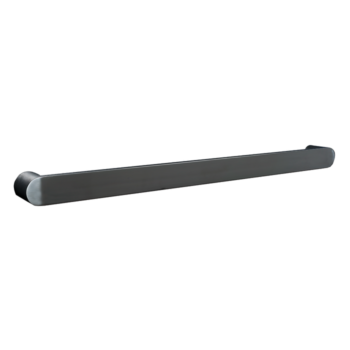 Hotwire 800mm Brushed Nickel Single Horizontal Round Heated Towel Rail