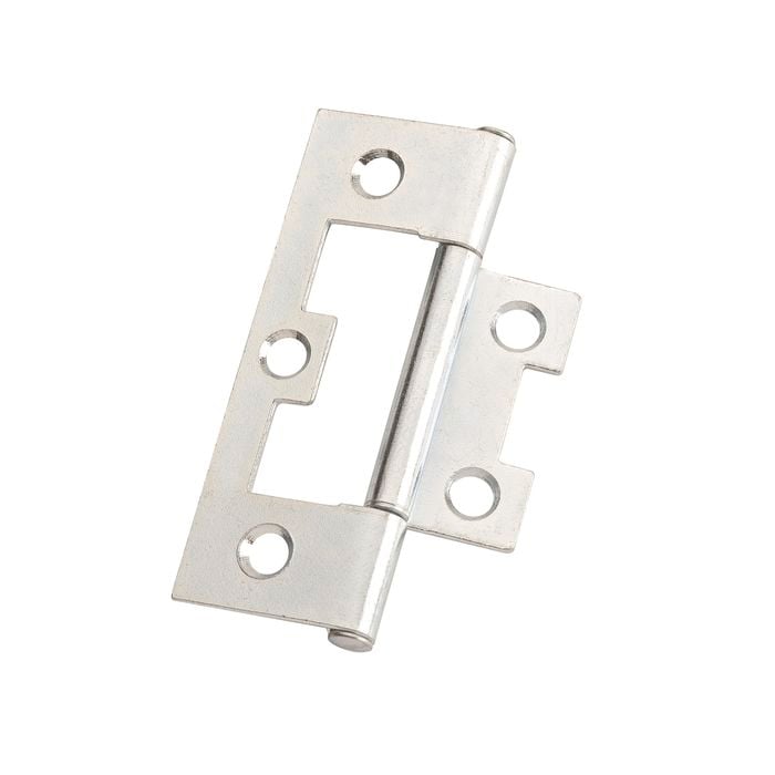 Lane 50mm Zinc Plated Easy Fit Flat Fixed Pin Hinge - 20 Box