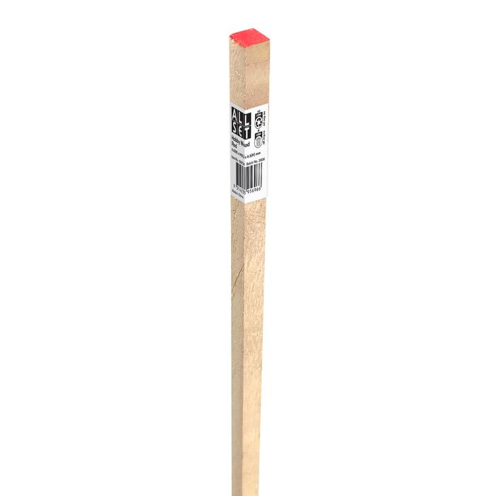 All Set 915 x 6.5 x 6.5mm Hobby Wood Red Rod