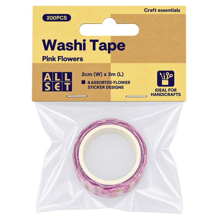 All Set Washi Tape - Pink Flowers - 200pcs